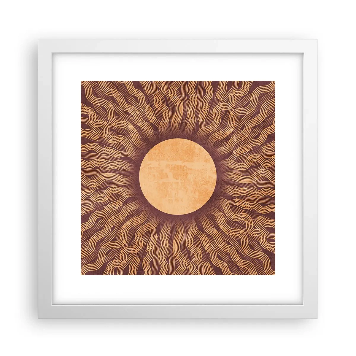 Poster in een witte lijst - Zon icoon - 30x30 cm