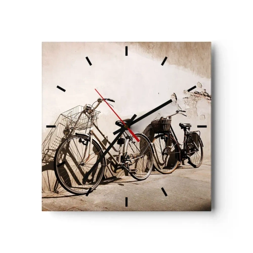 Wandklok - Klok - De onvergetelijke charme uit het verleden - 30x30 cm