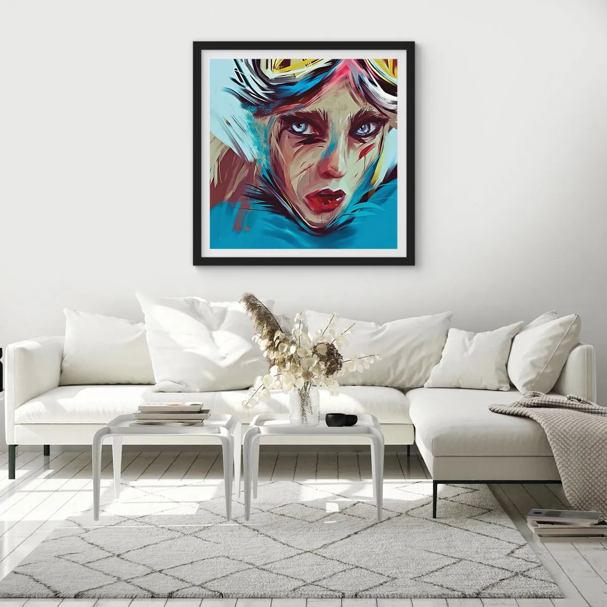 Poster in een zwarte lijst - Straatvechter - 30x30 cm