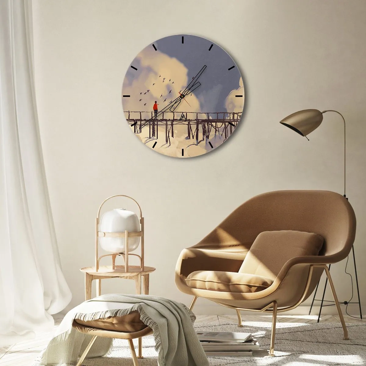 Wandklok - Klok - Blauw verlangen - 40x40 cm