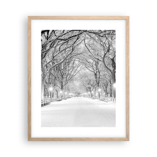 Een poster in een licht eiken lijst - Vier seizoenen - winter - 40x50 cm