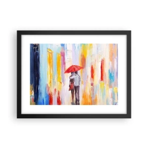 Poster in een zwarte lijst - Laat het maar regenen - 40x30 cm