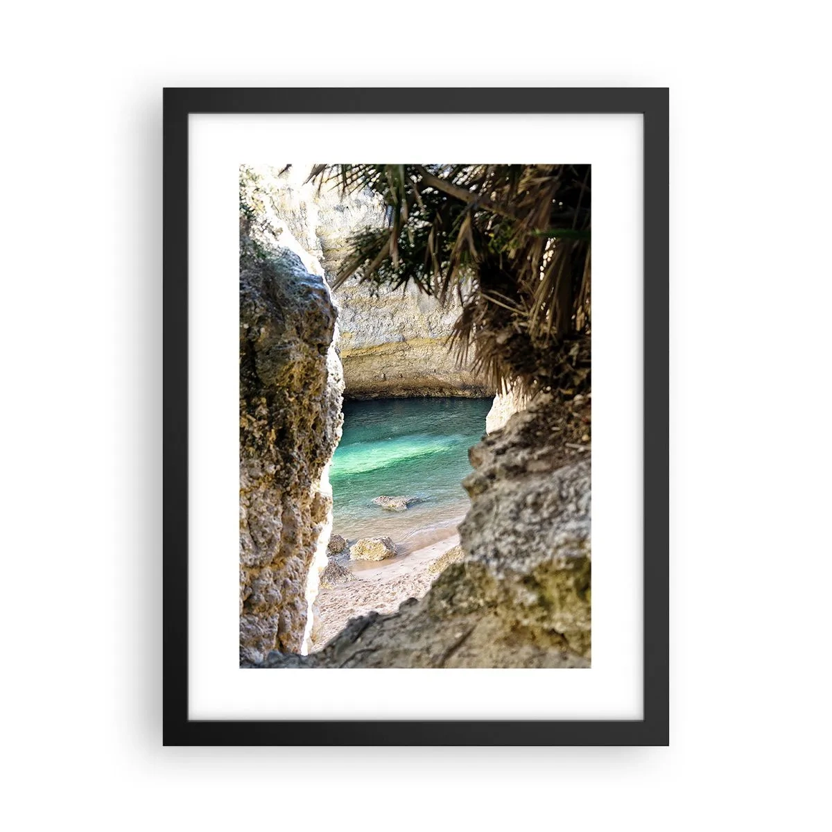 Poster in een zwarte lijst - Turkoois baai - 30x40 cm