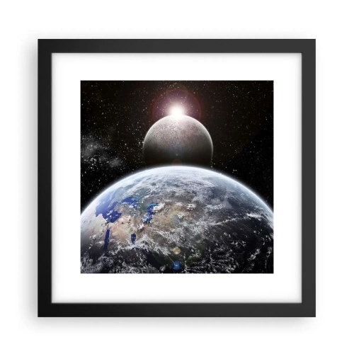 Poster in een zwarte lijst - Kosmisch landschap - zonsopgang - 30x30 cm
