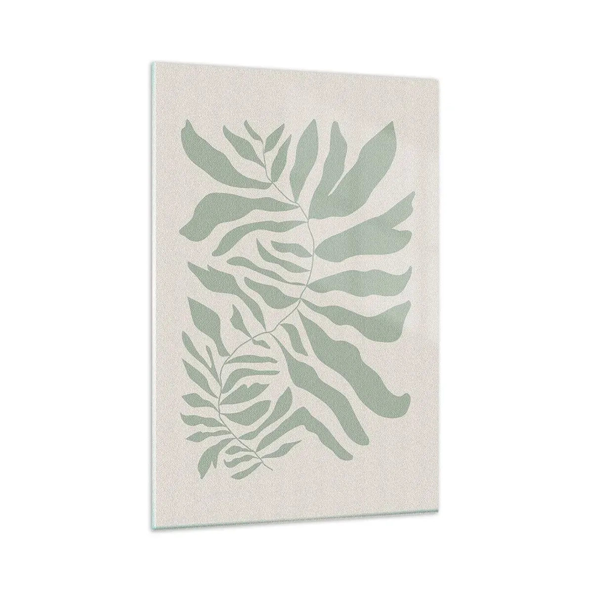 Schilderen op glas - Smaragdgroene tak - 80x120 cm