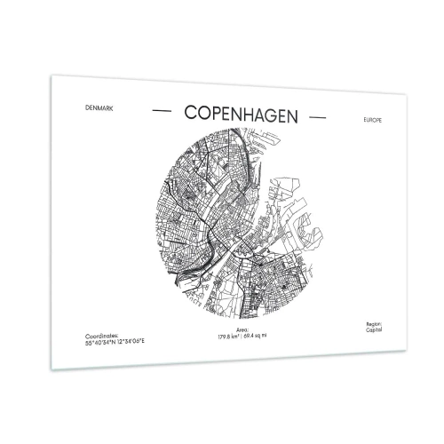 Schilderen op glas - Anatomie van Kopenhagen - 100x70 cm