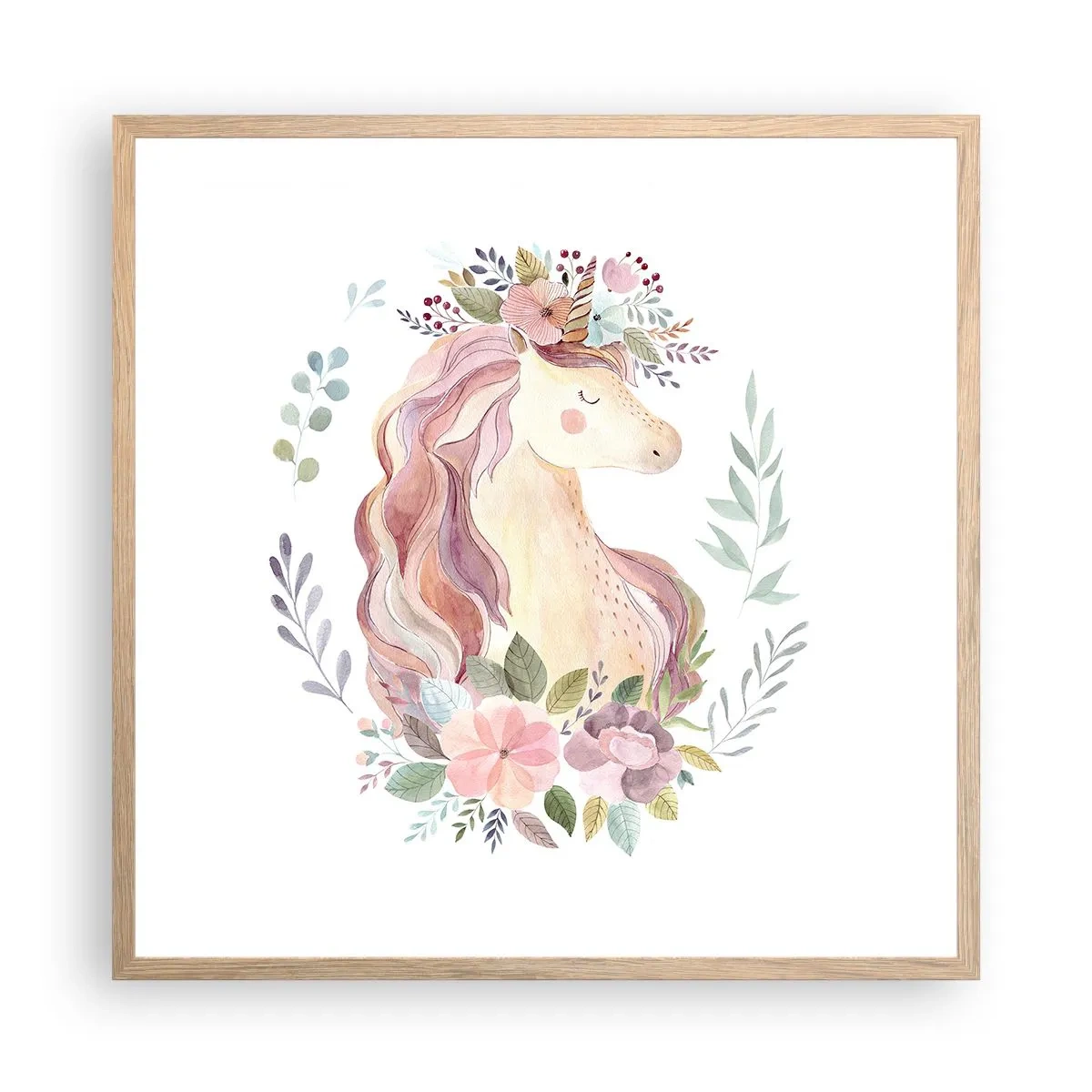 Een poster in een licht eiken lijst - Een uitnodiging in de wereld van sprookjes - 60x60 cm