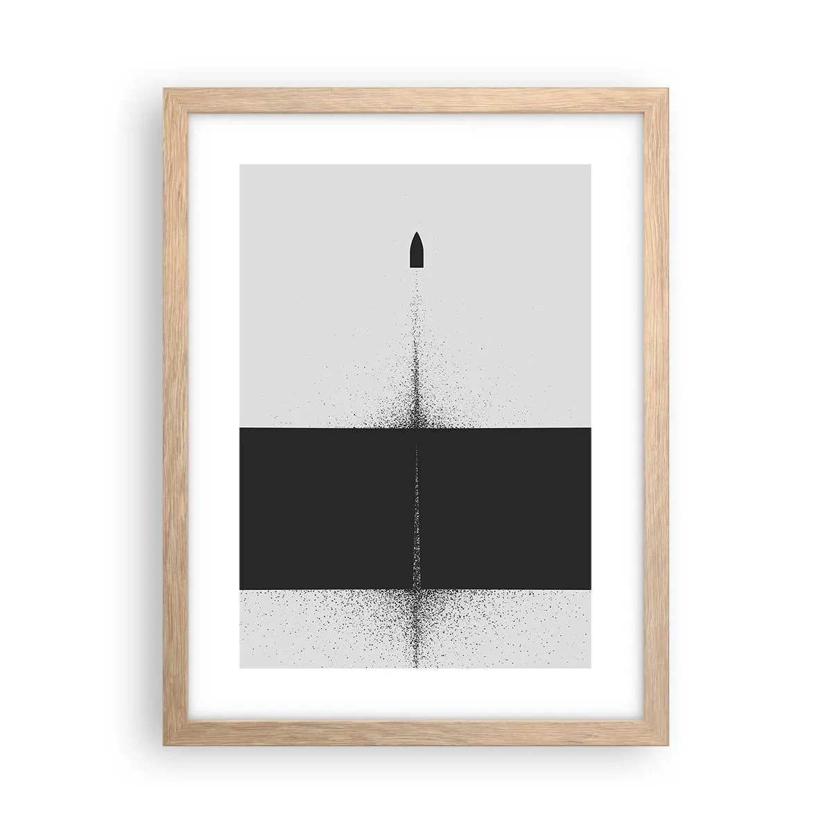 Een poster in een licht eiken lijst - Rechtstreeks naar het doel - 30x40 cm