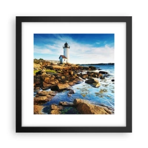 Poster in een zwarte lijst - Kom blij terug, ik wacht - 30x30 cm