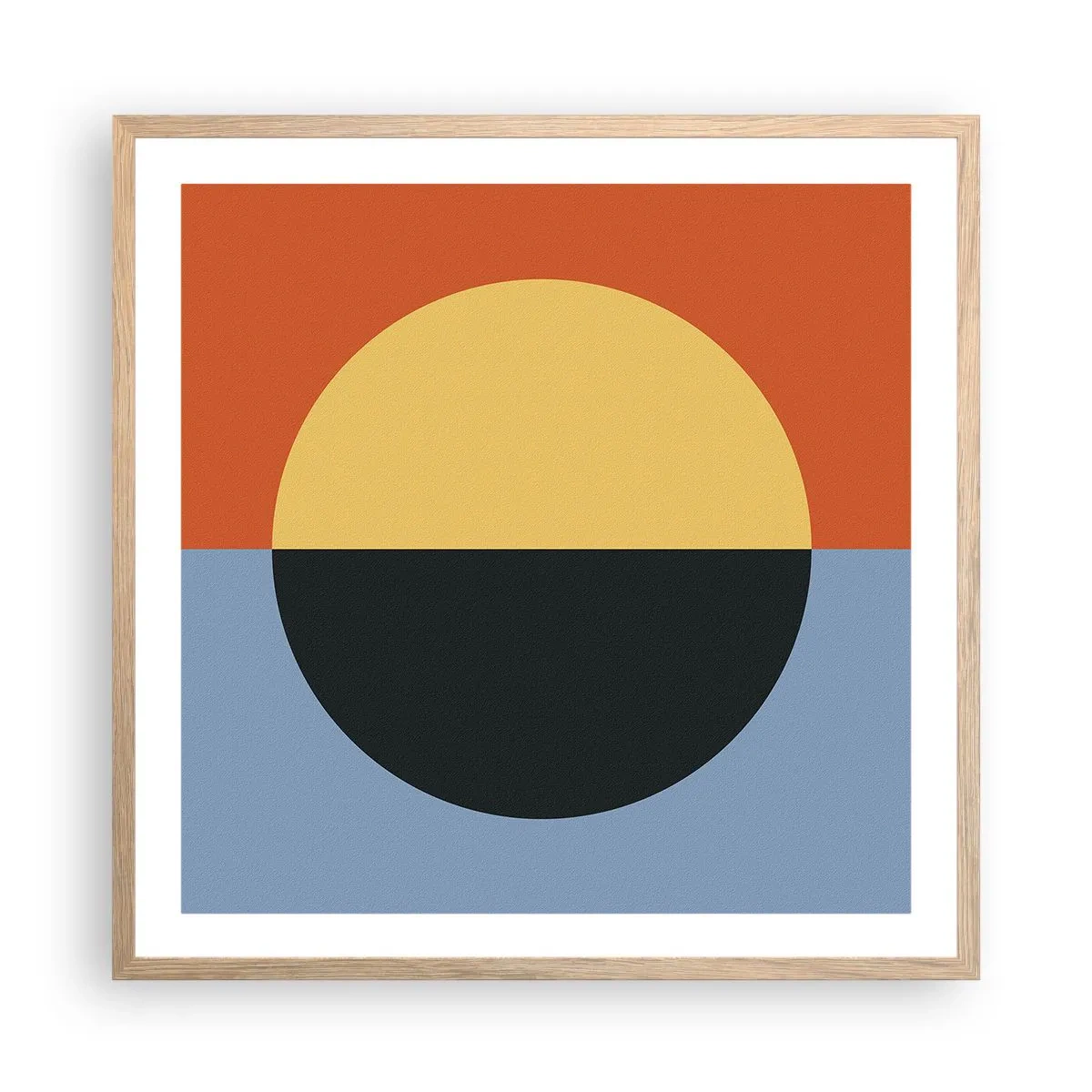 Een poster in een licht eiken lijst - Een compositie van warmte en koelte - 60x60 cm