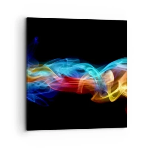 Schilderen op canvas - Regenboogdans van nevels - 70x70 cm