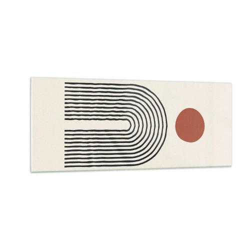 Schilderen op glas - Magnetisme van vormen en kleuren - 100x40 cm