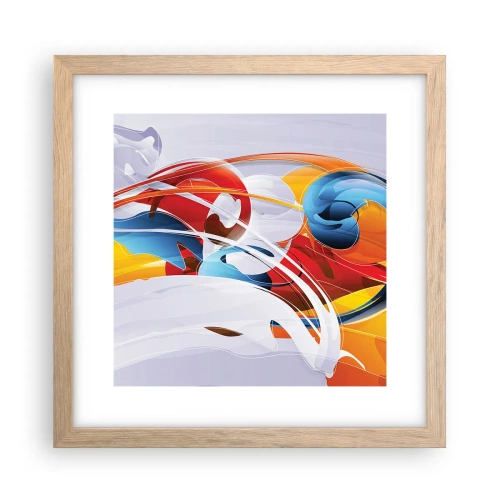 Een poster in een licht eiken lijst - De dans van de elementen - 30x30 cm