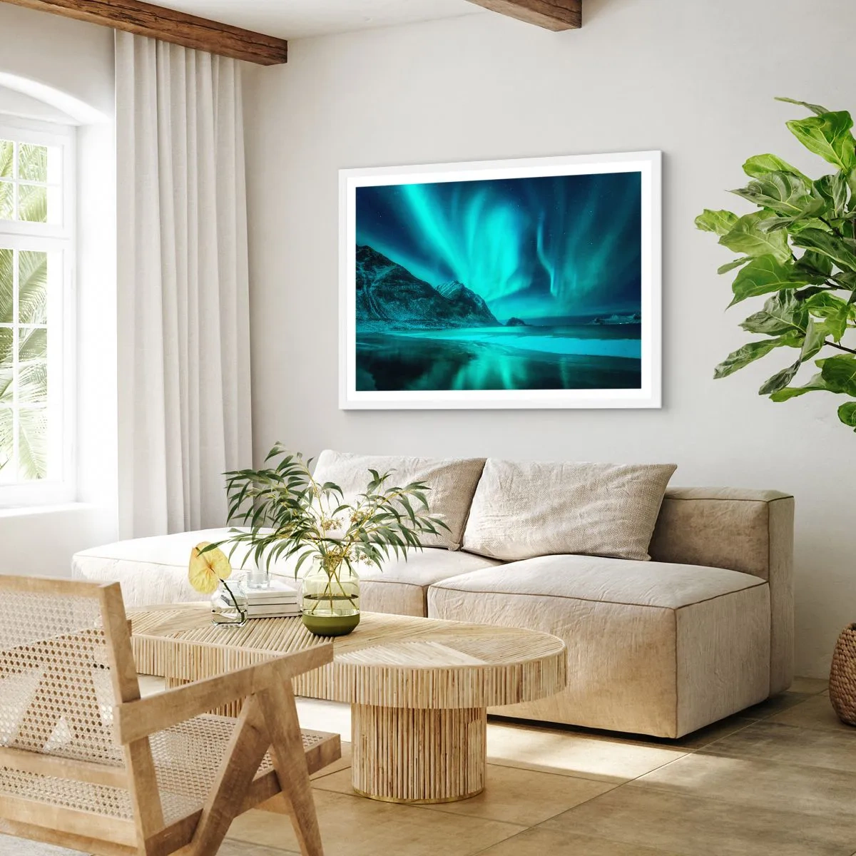 Poster in een witte lijst - Wonderen van het Noorden - 70x50 cm