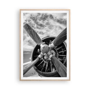 Een poster in een licht eiken lijst - Veroveraar van de lucht - 70x100 cm