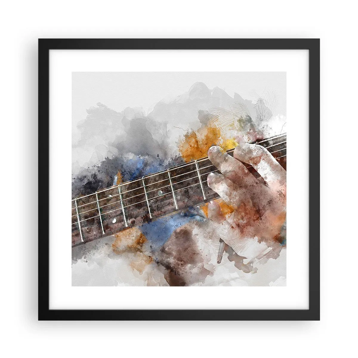 Poster in een zwarte lijst - Poëzie tussen de snaren - 40x40 cm