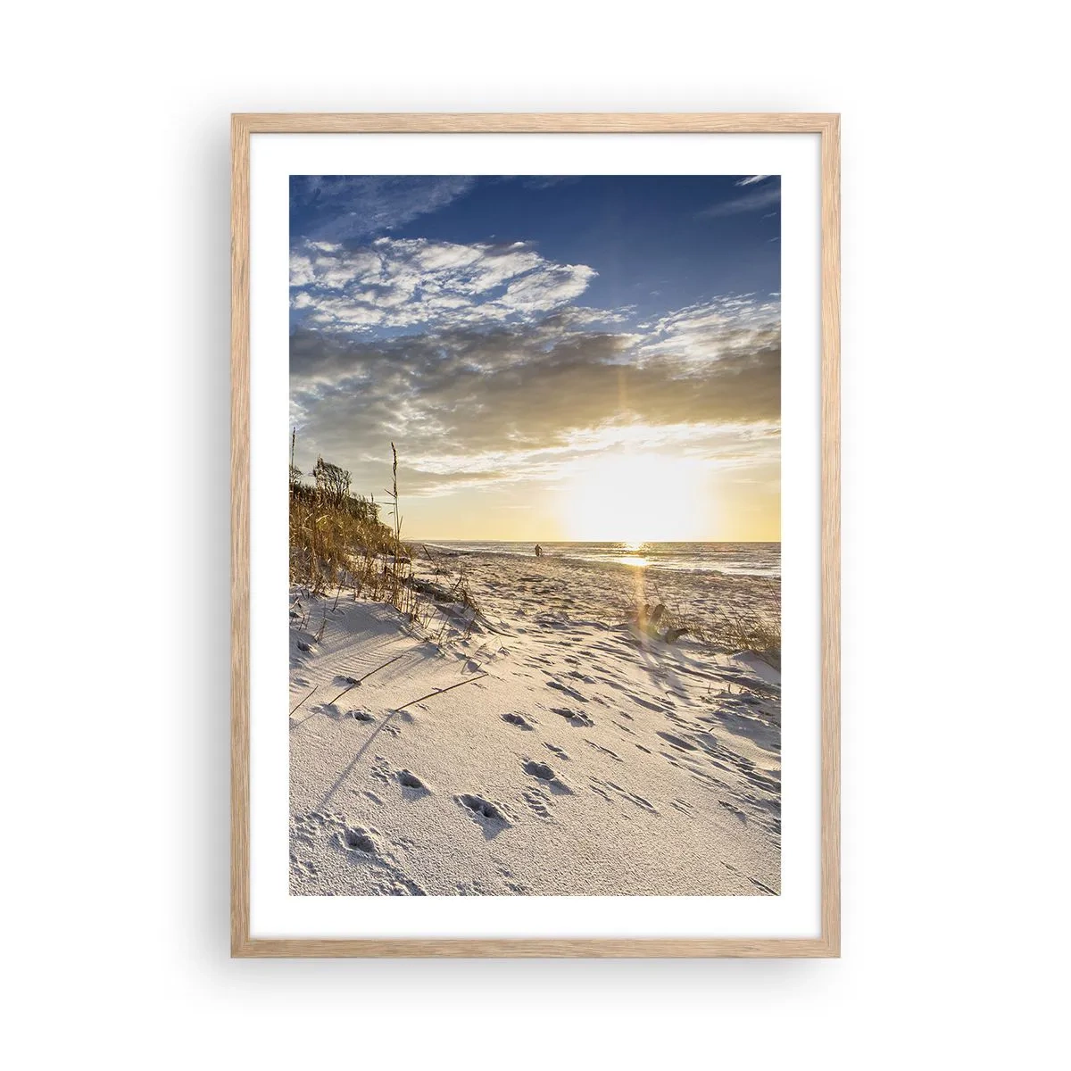 Een poster in een licht eiken lijst - Een uitnodiging voor een wandeling - 50x70 cm