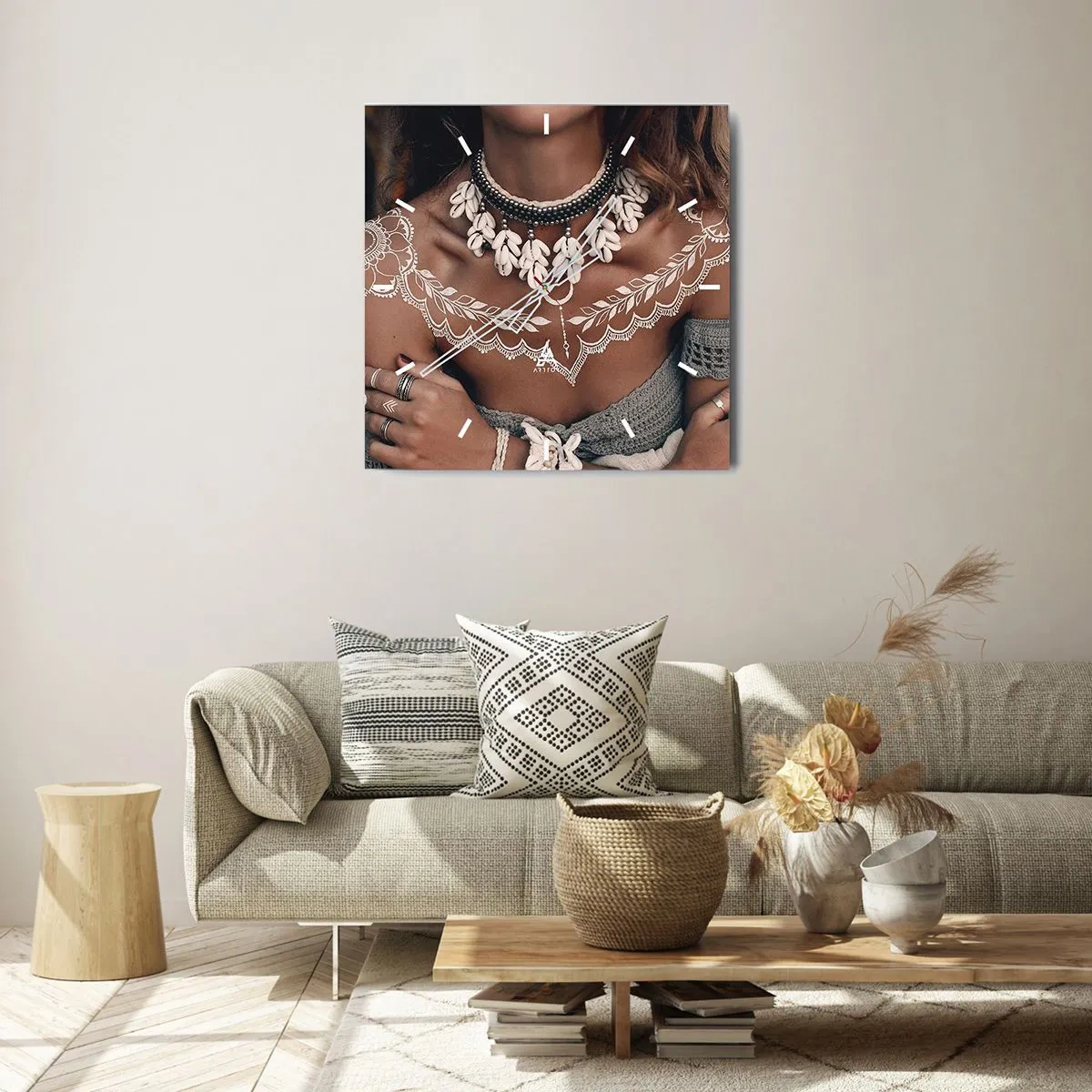 Wandklok - Klok - Talismannen, rituelen van vrouwelijkheid - 30x30 cm