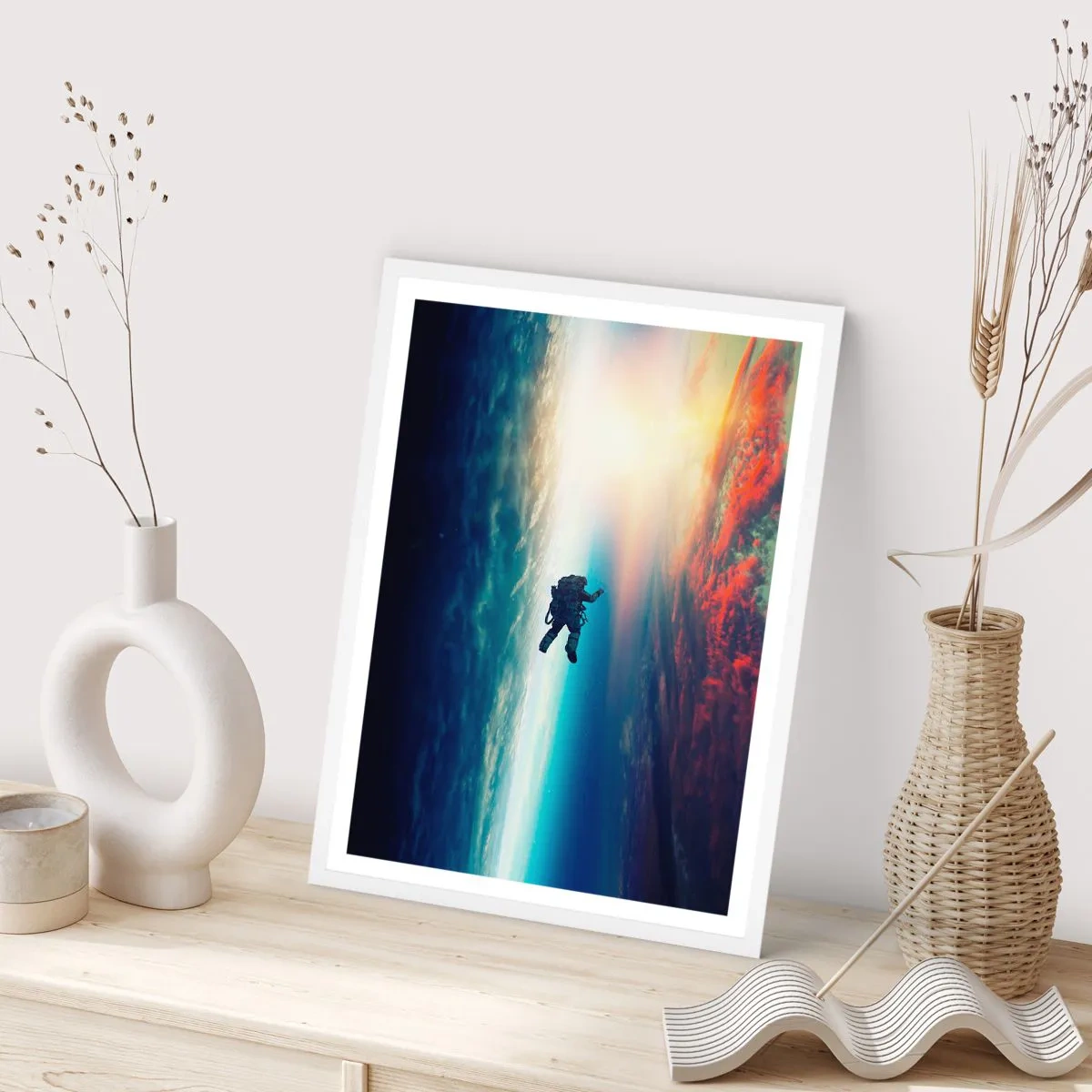 Poster in een witte lijst - Ga het universum tegemoet - 50x70 cm
