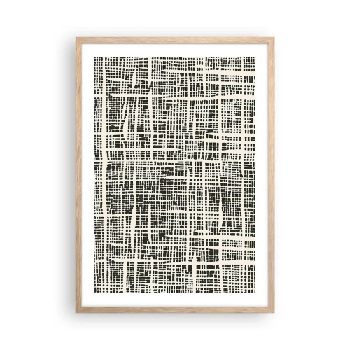 Een poster in een licht eiken lijst - Geweven compositie - 50x70 cm