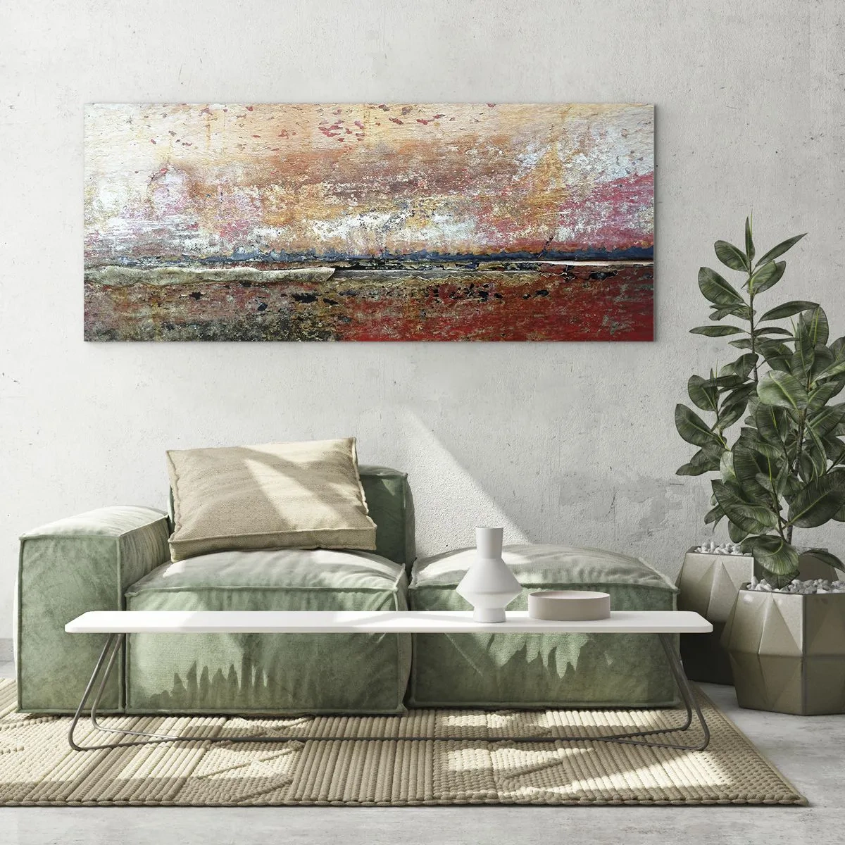 Schilderen op glas - Wellicht is het de zee - 100x40 cm