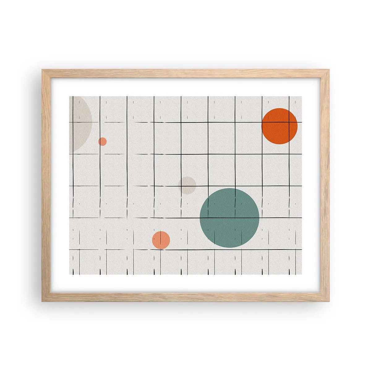 Een poster in een licht eiken lijst - Gevangen. Wij of zij? - 50x40 cm