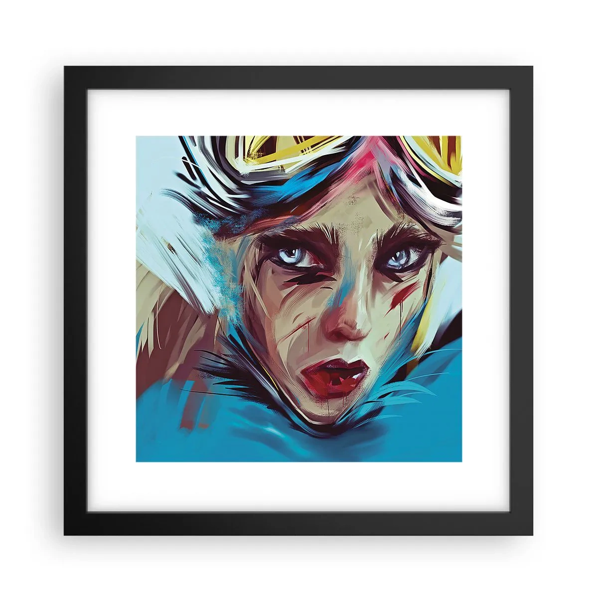 Poster in een zwarte lijst - Straatvechter - 30x30 cm