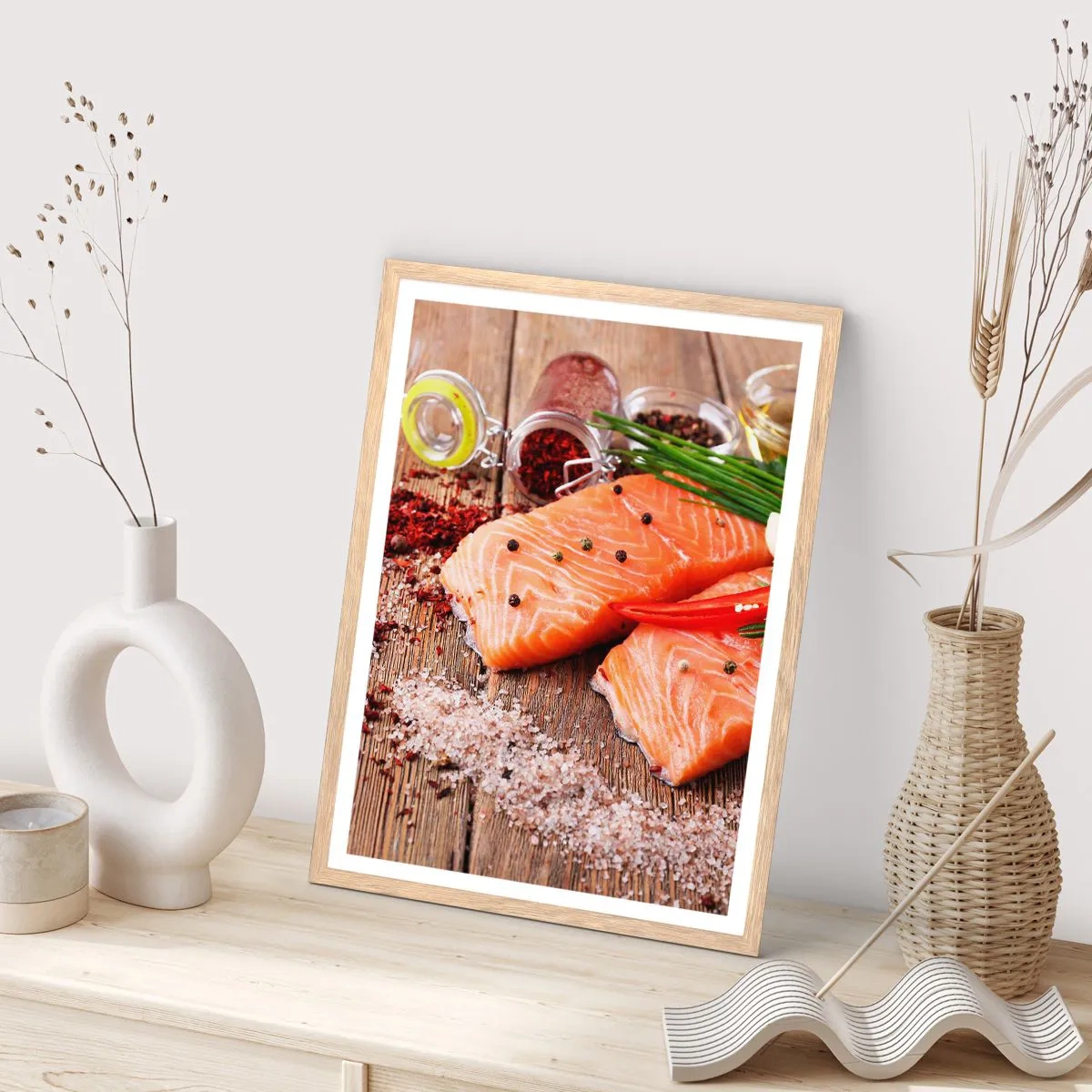 Een poster in een licht eiken lijst - Noors avontuur in de keuken - 61x91 cm