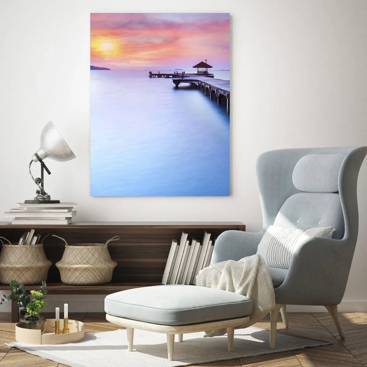 Schilderen op glas - Een zee van rust tot aan de horizon - 50x70 cm
