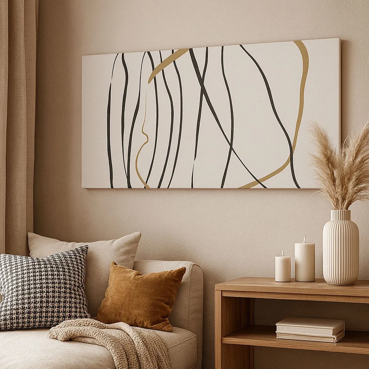 Schilderen op canvas - Compositie – loopdans - 100x40 cm