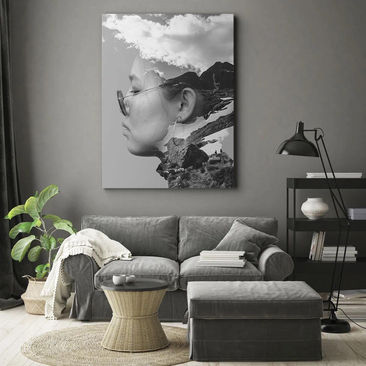 Schilderen op canvas - Top en bewolkt portret - 50x70 cm