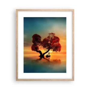 Een poster in een licht eiken lijst - Afstanders en de stilte van de wereldlozen - 40x50 cm