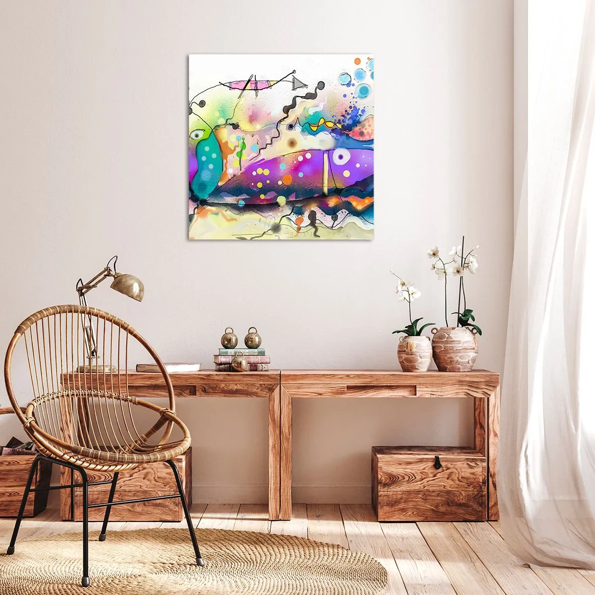 Schilderen op canvas - Geen woorden! - 60x60 cm