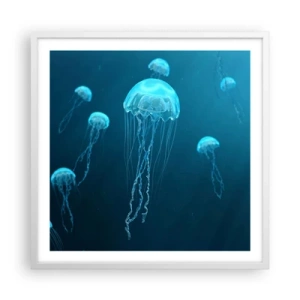 Poster in een witte lijst - Oceaandans - 60x60 cm