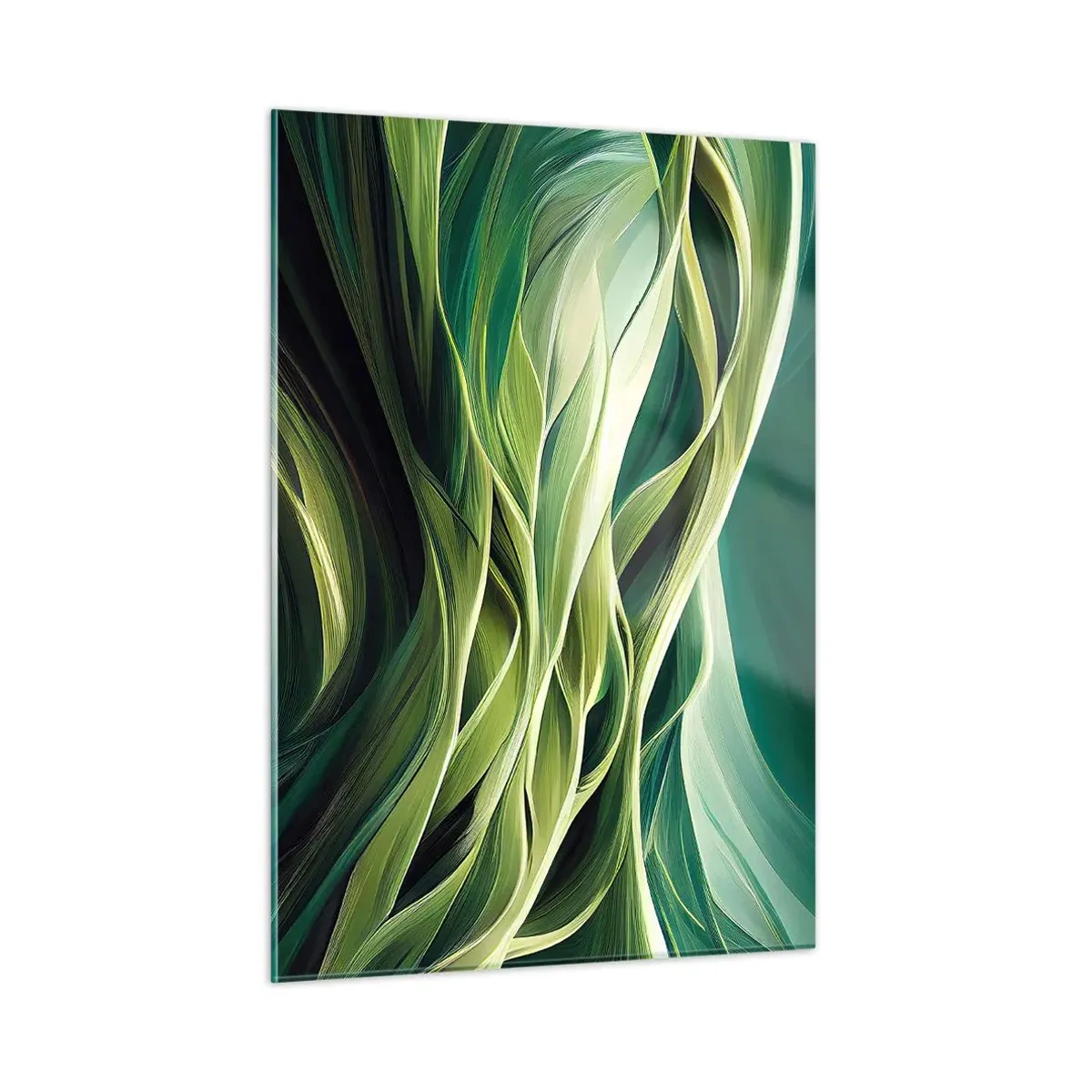 Schilderen op glas - Abstract groen spel - 50x70 cm