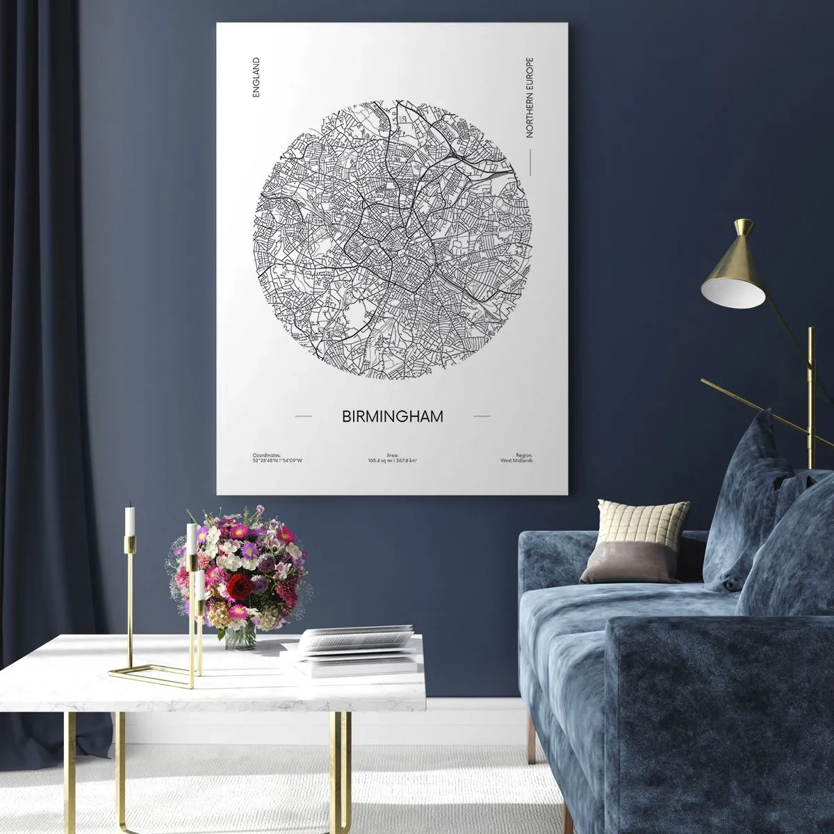 Schilderen op glas - Anatomie van Birmingham - 50x70 cm