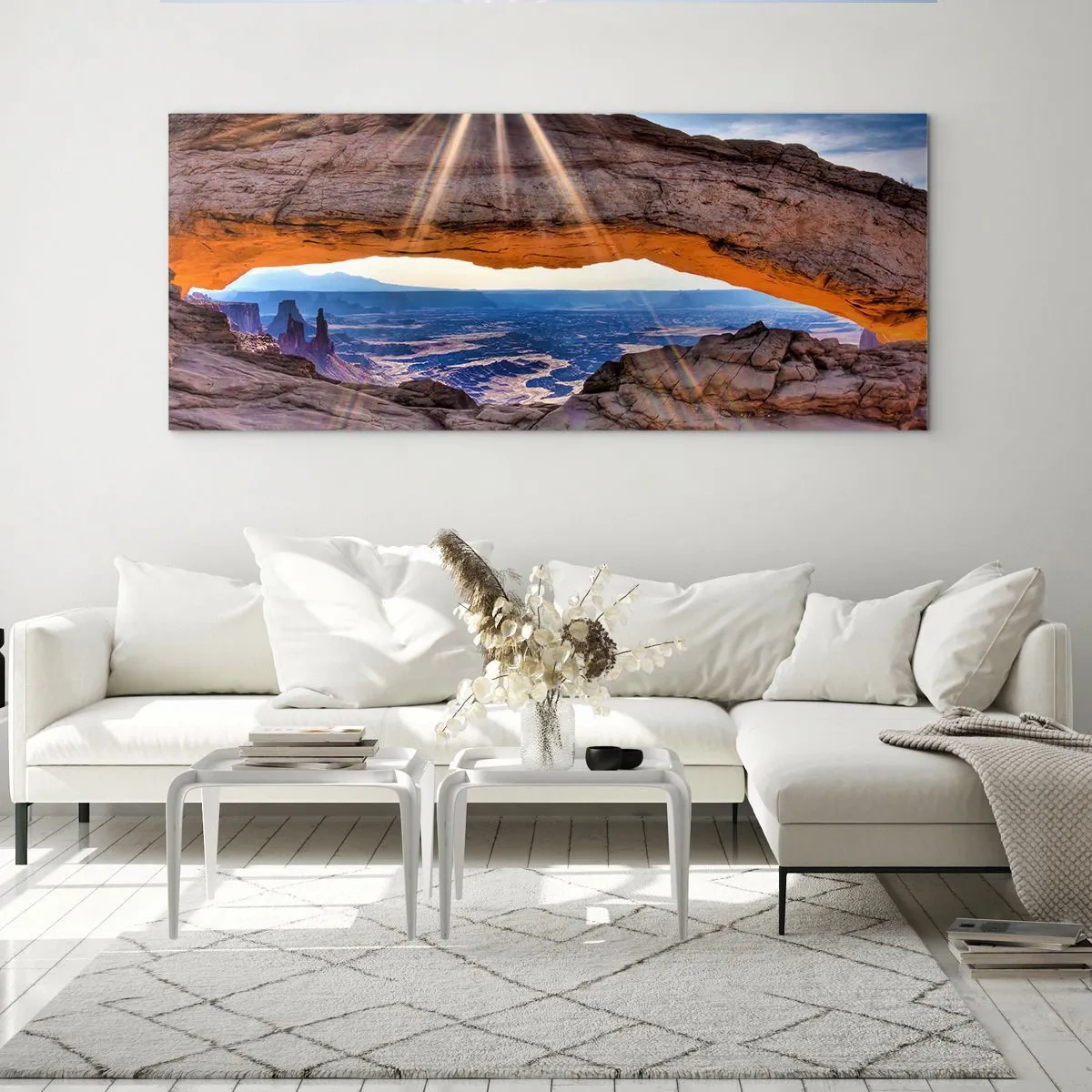 Schilderen op glas - Door de rotspoort - 160x50 cm