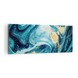 Schilderen op canvas - Blauwe draaikolk - 100x40 cm