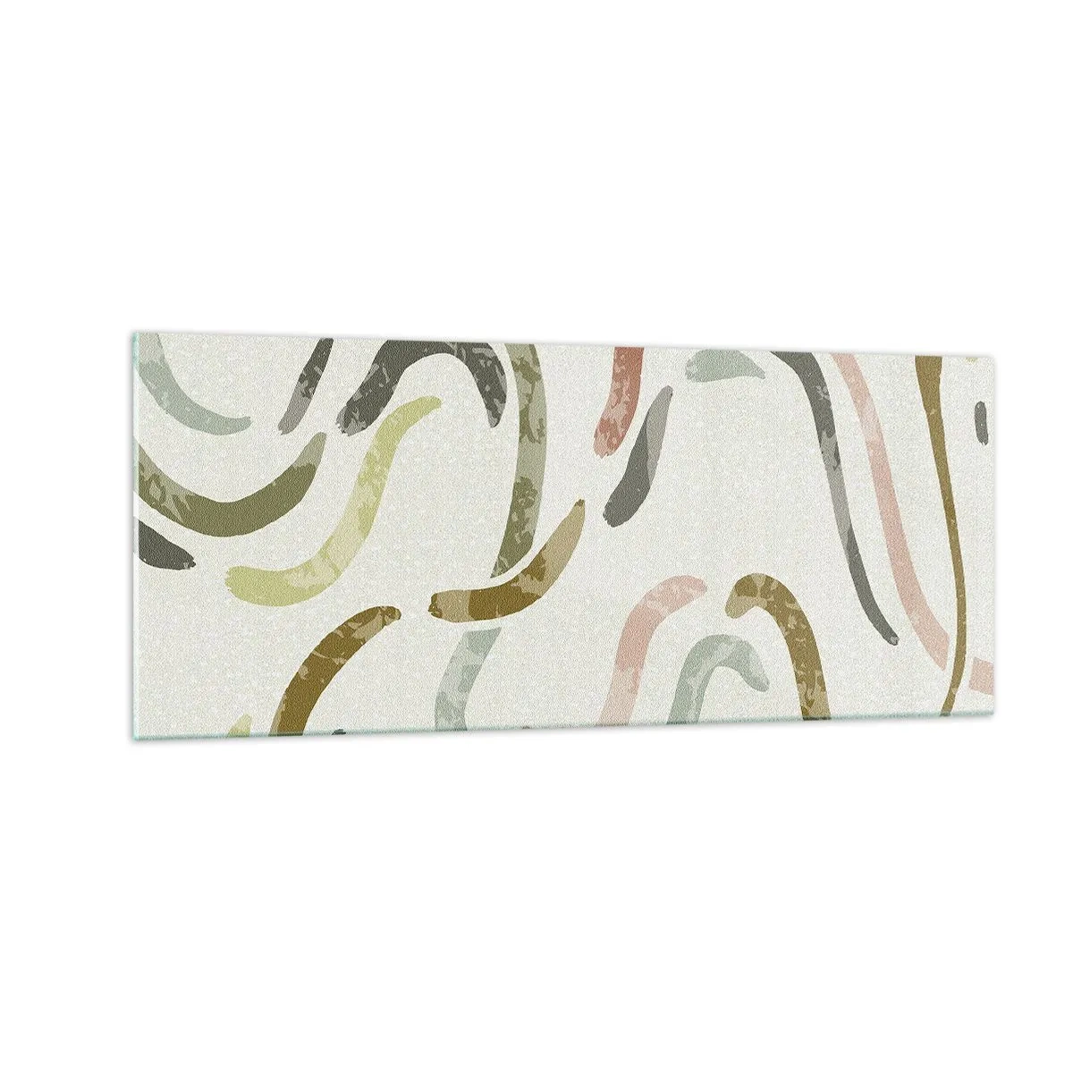 Schilderen op glas - Een vrolijke dans van abstractie - 100x40 cm