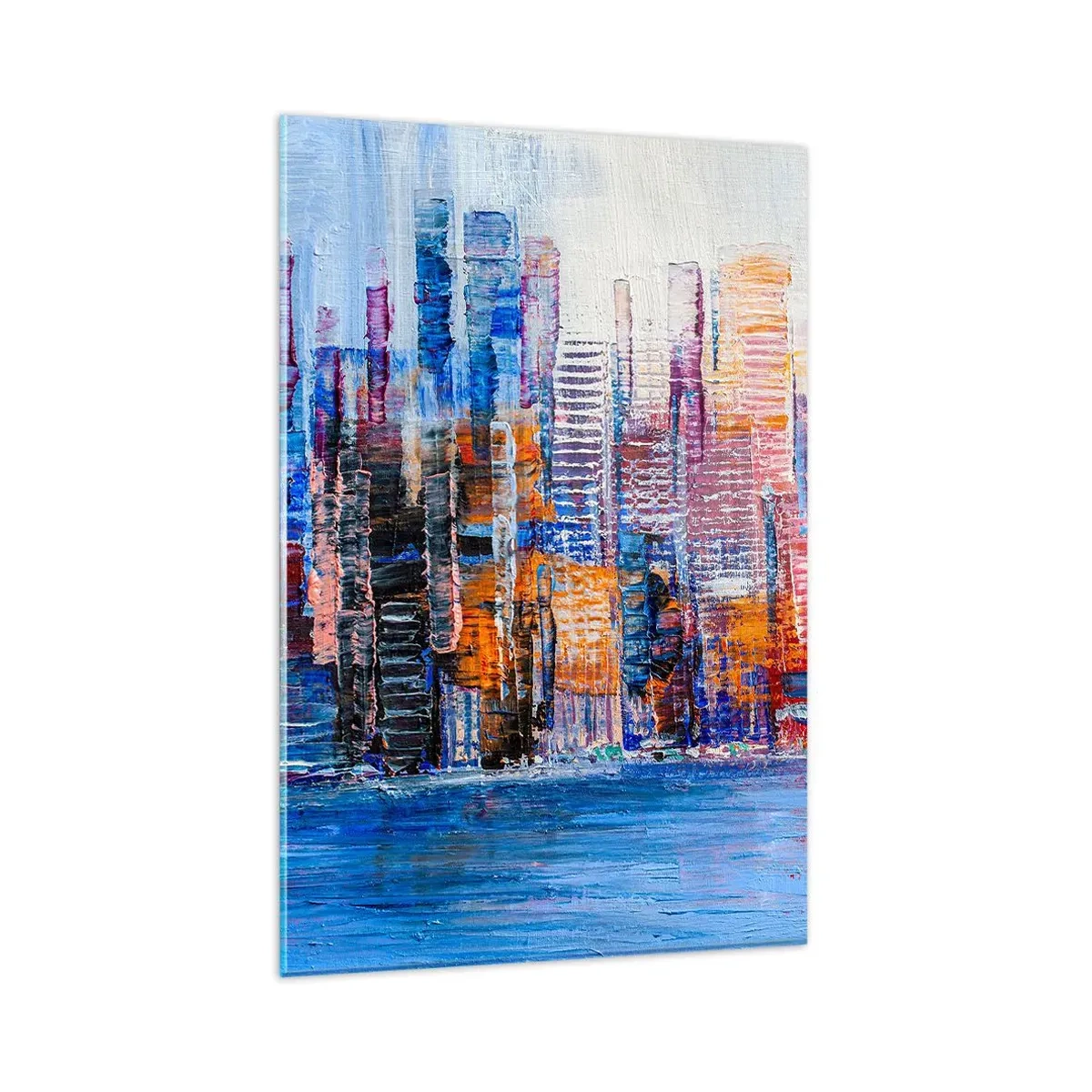 Schilderen op glas - Een vrolijke metropool - 80x120 cm