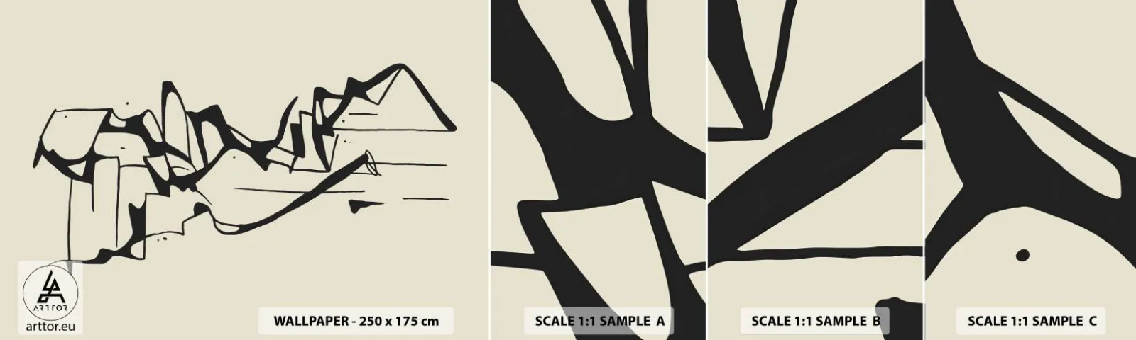 Fotobehang Staaltje Standard Eco - Misschien een landschap - Minimalisme, Deel, Lijn - 100x30 cm