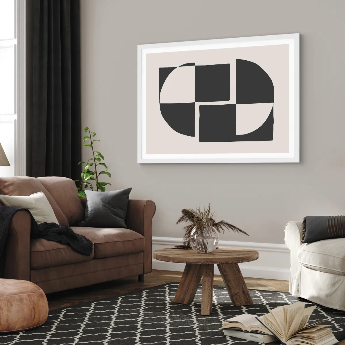 Poster in een witte lijst - Antithese - synthese - 100x70 cm