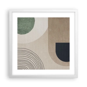 Poster in een witte lijst - De zachtheid van het ovaal - 40x40 cm