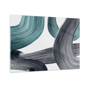 Schilderen op glas - Smaragdgroene en zwarte paden - 100x70 cm