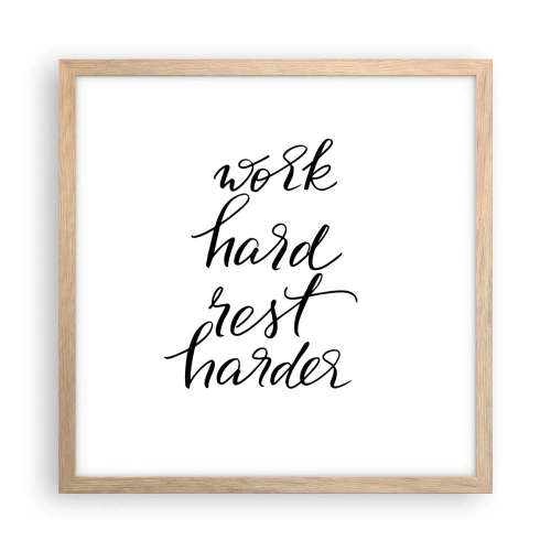 Een poster in een licht eiken lijst - Levensbalans - 40x40 cm