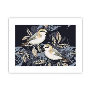 Poster - Geel-blauwe triller - 40x30 cm