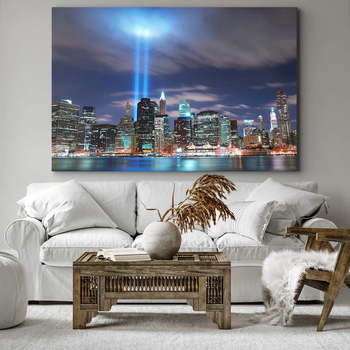 Schilderen op canvas - De hemel met het licht bereiken - 120x80 cm