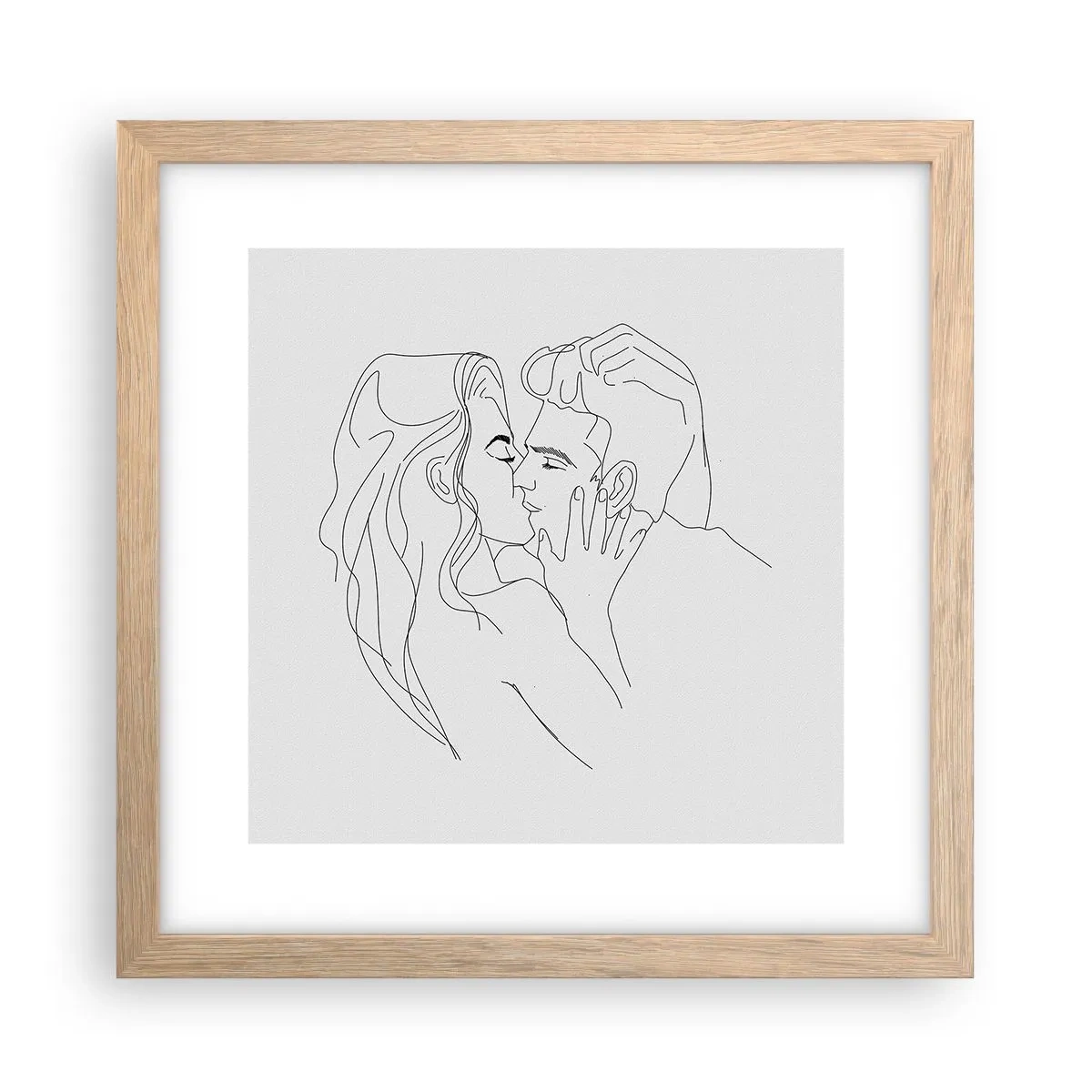 Een poster in een licht eiken lijst - Dezelfde regel - 30x30 cm