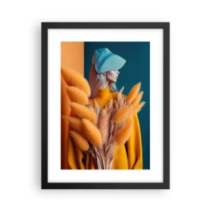 Poster in een zwarte lijst - Pluizig portret - 30x40 cm