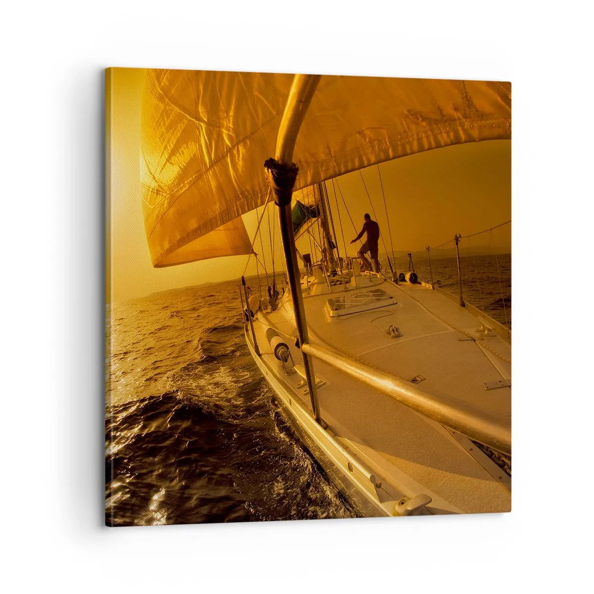 Schilderen op canvas - Een gouden avond na een kleurrijke dag - 60x60 cm